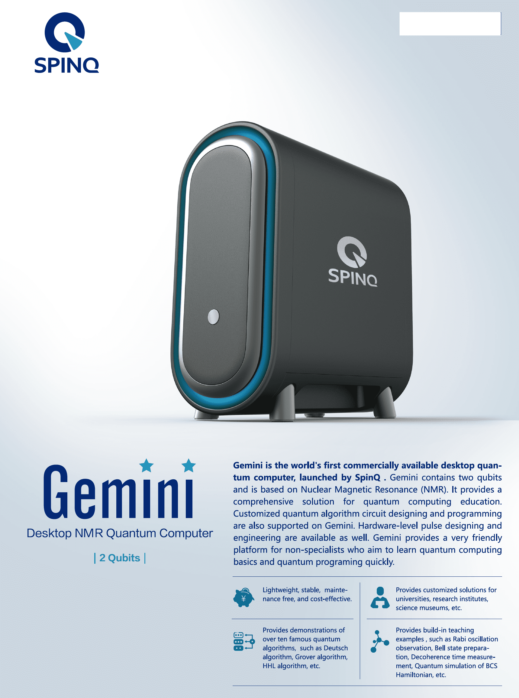 SpinQ Gemini Quantum Computer 스핀큐 제미니 퀀텀 컴퓨터 덕유항공