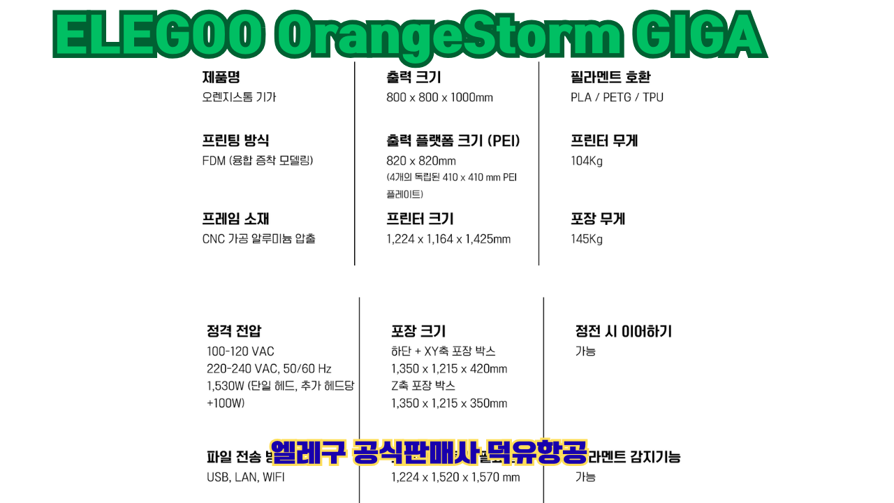 엘레구 오렌지스톰 기가, ELEGOO OrangeStrom GIGA 덕유항공