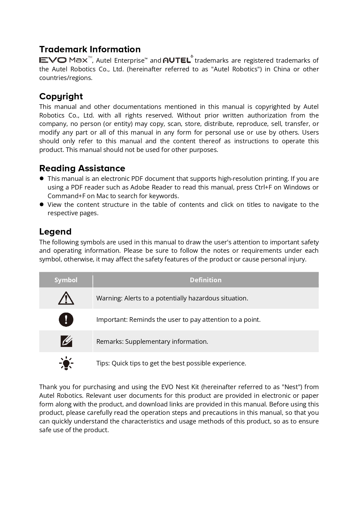 오텔 로보틱스 드론 에보 네스트 키트 사용자 매뉴얼 #Autel #drone #Evo #Nest #Kit #User #manual #덕유항공 #오텔드론한국총판