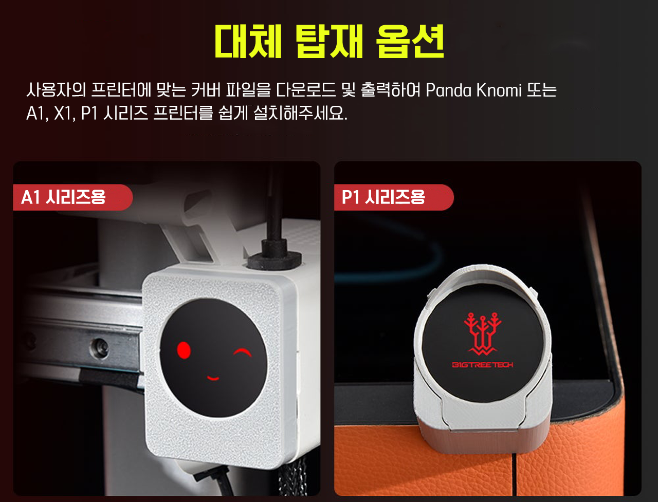 판다 노미,뱀부랩 A1시리즈 스마트 디스플레이,  #BIGTREETECH Panda Knomi, Bambulab 프린터용, 맞춤형GIF #덕유항공